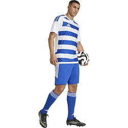 Présentation: Adidas Hooped 26 Striped Maillot Manches Courtes Hommes - Blanc / Royal