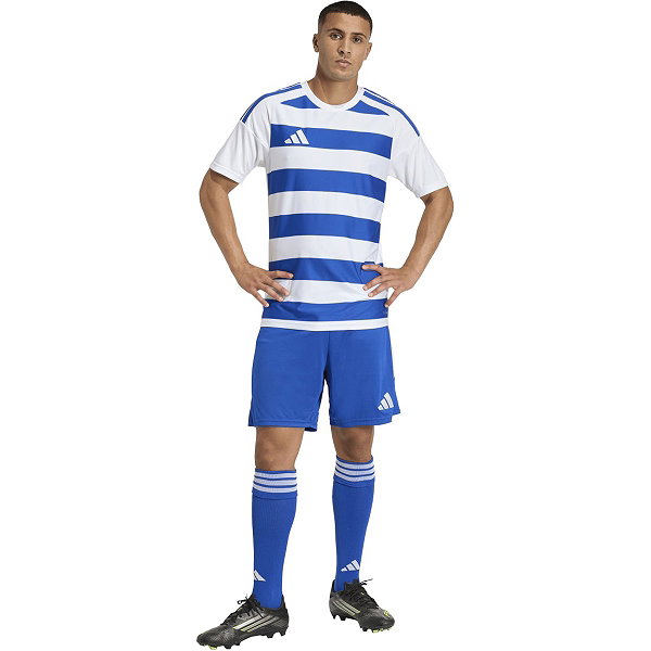 Adidas Hooped 26 Striped Maillot Manches Courtes Hommes - Blanc / Royal