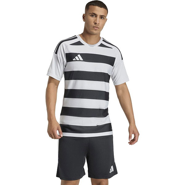 Adidas Hooped 26 Striped Trikot Kurzarm Herren - Grau / Weiß