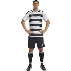 Vorschau: Adidas Hooped 26 Striped Trikot Kurzarm Herren - Grau / Weiß