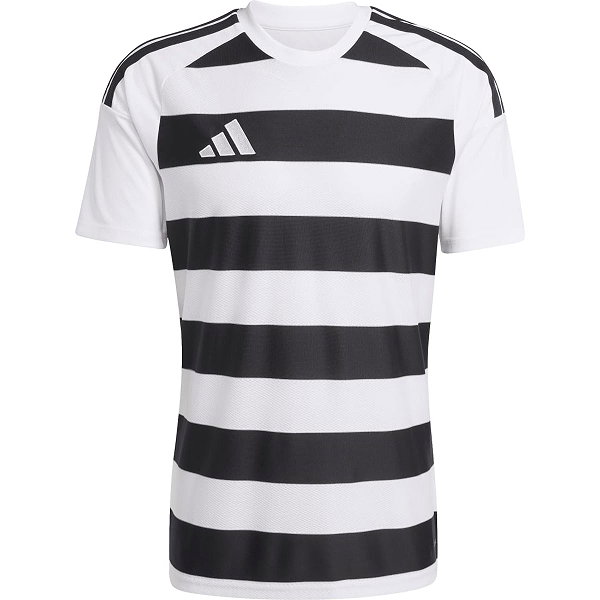 Adidas Hooped 26 Striped Maillot Manches Courtes Hommes - Blanc / Noir
