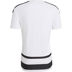 Présentation: Adidas Hooped 26 Striped Maillot Manches Courtes Hommes - Blanc / Noir