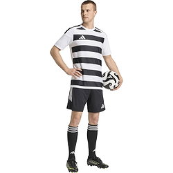 Présentation: Adidas Hooped 26 Striped Maillot Manches Courtes Hommes - Blanc / Noir