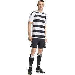 Présentation: Adidas Hooped 26 Striped Maillot Manches Courtes Hommes - Blanc / Noir