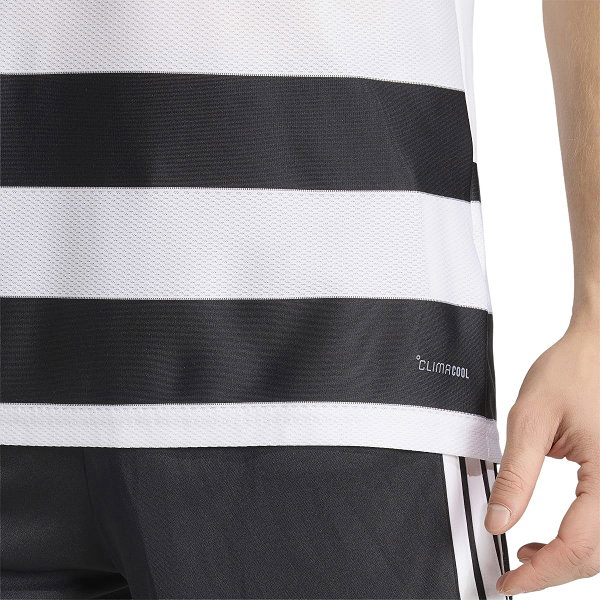 Adidas Hooped 26 Striped Maillot Manches Courtes Hommes - Blanc / Noir