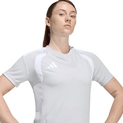 Présentation: Adidas Tiro 26 League Maillot Manches Courtes Femmes - Gris / Blanc
