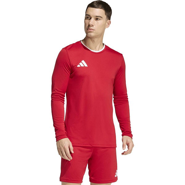 Adidas Entrada 26 Voetbalshirt Lange Mouw Heren - Rood / Wit