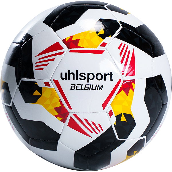 Uhlsport (Size 5) Ballon De Football Belgique - Noir / Jaune / Rouge