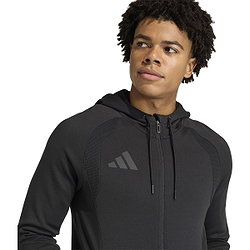 Voorvertoning: Adidas Tiro Travel Hooded Sweat Full Zip Heren - Zwart