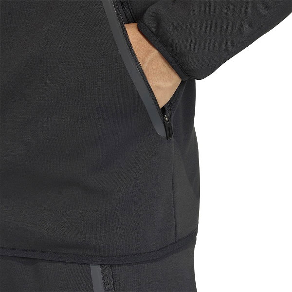 Adidas Tiro Travel Hooded Sweat Full Zip Heren - Zwart