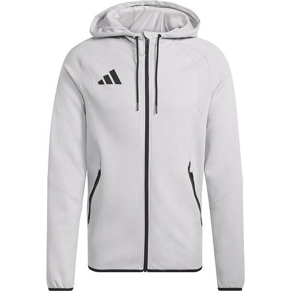 Adidas Tiro Travel Hooded Sweat Full Zip Hommes - Gris Clair