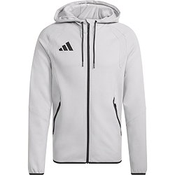 Adidas Tiro Travel Hooded Sweat Full Zip Hommes - Gris Clair
