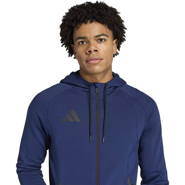Adidas Tiro Travel Hooded Sweat Full Zip Herren - Marine
