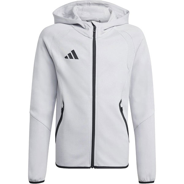 Adidas Tiro Travel Hooded Sweat Full Zip Enfants - Gris Clair