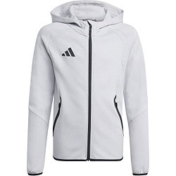 Présentation: Adidas Tiro Travel Hooded Sweat Full Zip Enfants - Gris Clair
