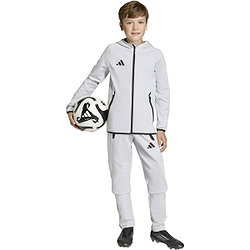 Présentation: Adidas Tiro Travel Hooded Sweat Full Zip Enfants - Gris Clair