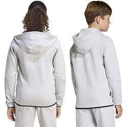 Présentation: Adidas Tiro Travel Hooded Sweat Full Zip Enfants - Gris Clair