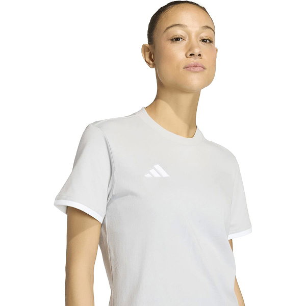 Adidas Entrada 26 T-Shirt Femmes - Gris Clair / Blanc