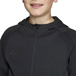 Présentation: Adidas Tiro Travel Hooded Sweat Full Zip Enfants - Noir