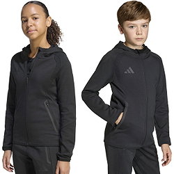 Présentation: Adidas Tiro Travel Hooded Sweat Full Zip Enfants - Noir