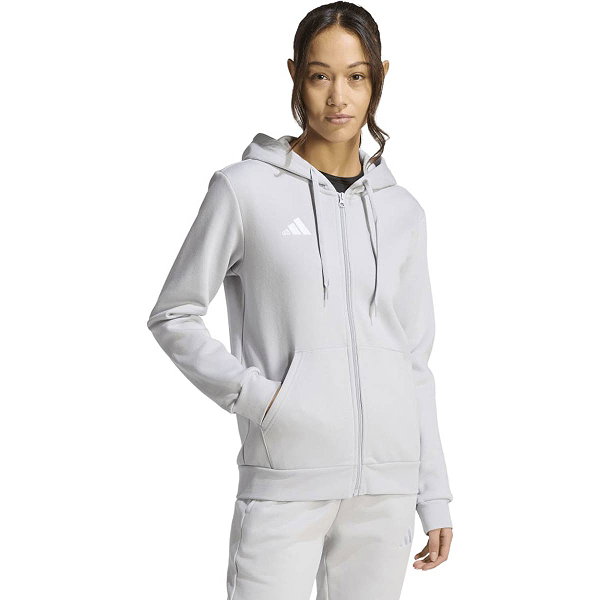 Adidas Entrada 26 Hoodie Dames - Lichtgrijs / Wit