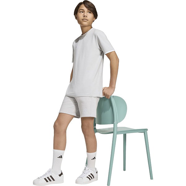 Adidas Entrada 26 Short Sweat Enfants - Gris Clair / Blanc