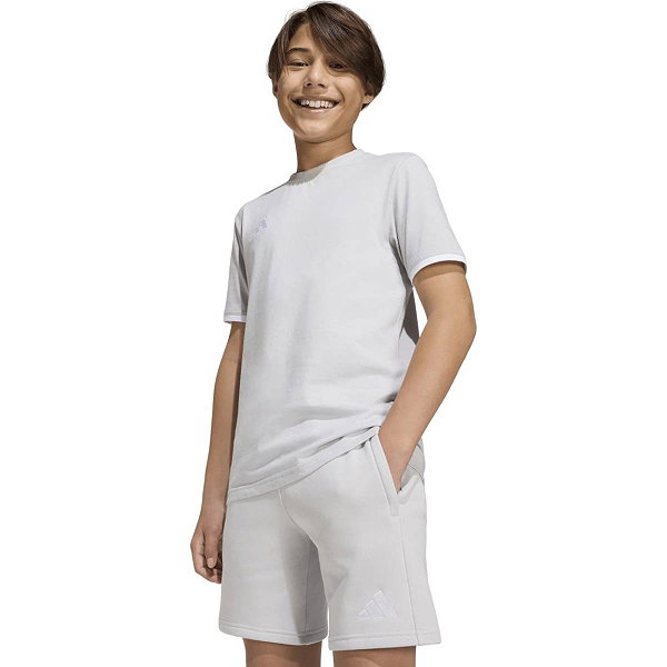 Adidas Entrada 26 Short Sweat Enfants - Gris Clair / Blanc