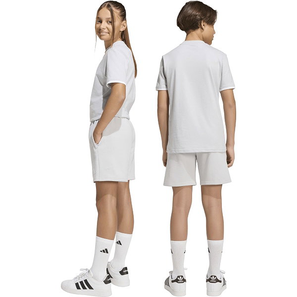 Adidas Entrada 26 Short Sweat Enfants - Gris Clair / Blanc