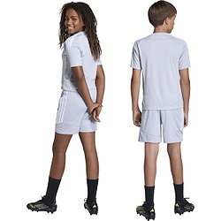 Présentation: Adidas Tiro 26 Short D'entraînement Enfants - Gris Clair / Blanc