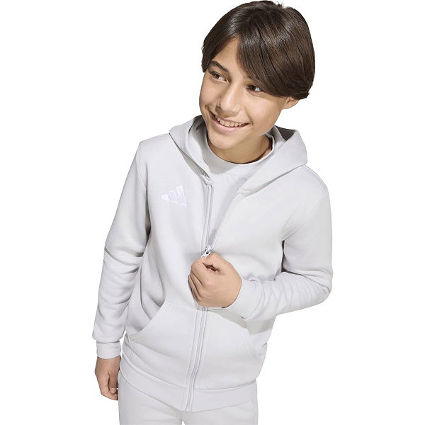 Adidas Entrada 26 Sweat À Capuche Enfants - Gris Clair / Blanc