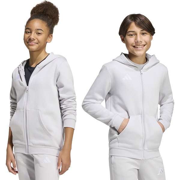 Adidas Entrada 26 Sweat À Capuche Enfants - Gris Clair / Blanc