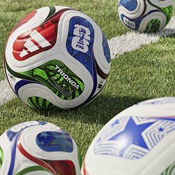Présentation: Adidas Fifa World Cup 26 Trionda Competition Ballon De Compétition Et D'entraînement - Rouge / Royal / Vert / Blanc