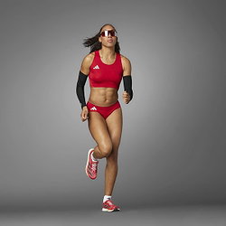 Présentation: Adidas Adizero Essentials Aeroready Crop Débardeur Femmes - Rouge / Blanc