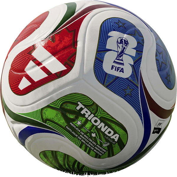 Adidas Fifa World Cup 26 Trionda League Ballon De Compétition Et D'entraînement - Rouge / Royal / Vert / Noir / Blanc