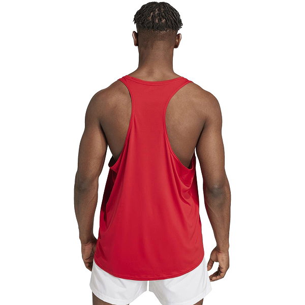 Adidas Adizero Essentials Aeroready Lauf-Tanktop Herren - Rot / Weiß