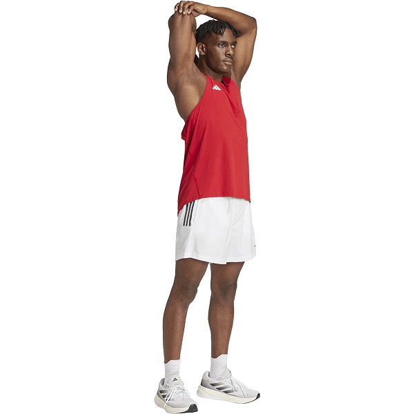 Adidas Adizero Essentials Aeroready Lauf-Tanktop Herren - Rot / Weiß