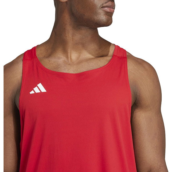 Adidas Adizero Essentials Aeroready Lauf-Tanktop Herren - Rot / Weiß