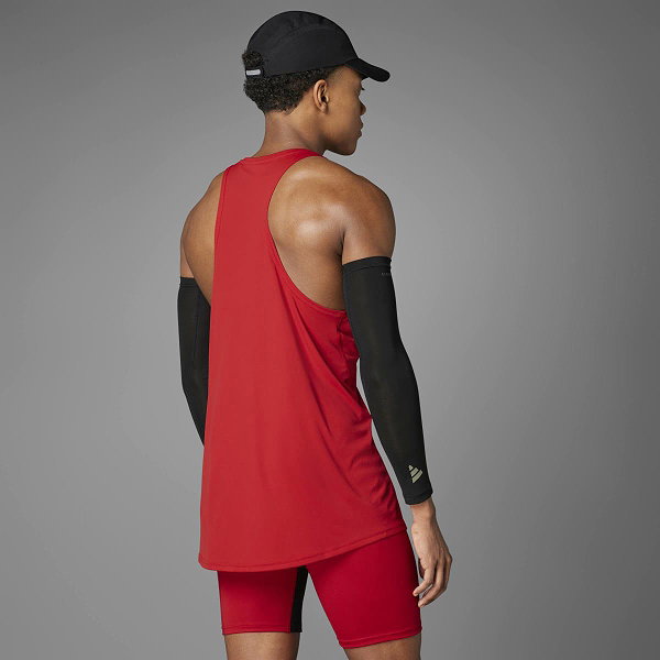 Adidas Adizero Essentials Aeroready Lauf-Tanktop Herren - Rot / Weiß