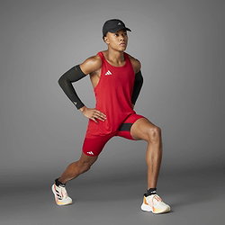 Vorschau: Adidas Adizero Essentials Aeroready Lauf-Tanktop Herren - Rot / Weiß