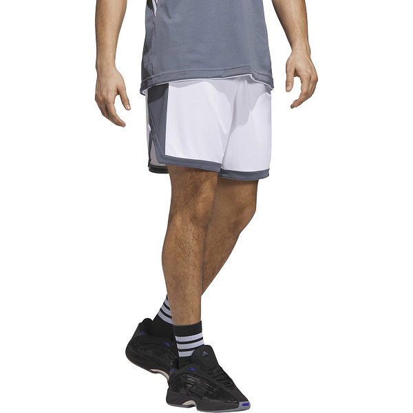 Adidas Pulse Speed Short De Basketball Hommes - Blanc / Gris
