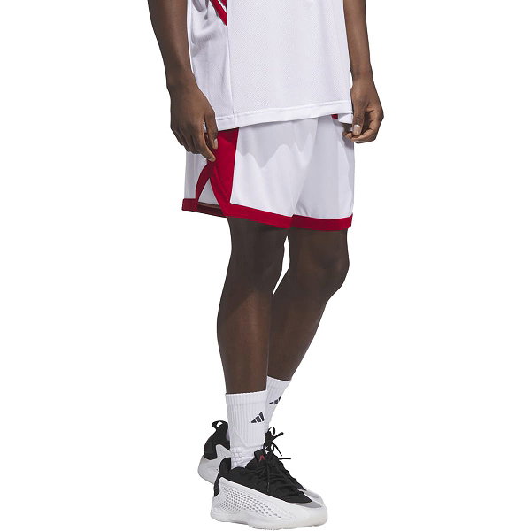 Adidas Pulse Speed Short De Basketball Hommes - Blanc / Rouge