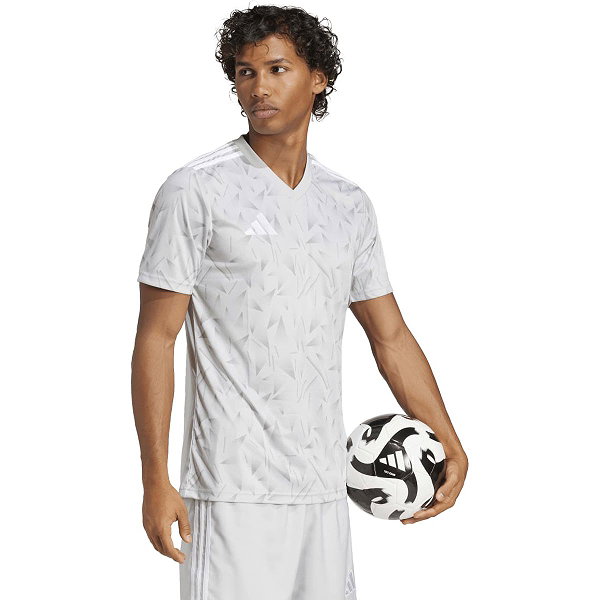 Adidas Team Icon 25 Maillot Manches Courtes Hommes - Gris Clair / Blanc