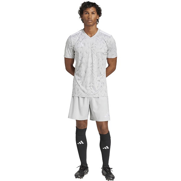 Adidas Team Icon 25 Maillot Manches Courtes Hommes - Gris Clair / Blanc