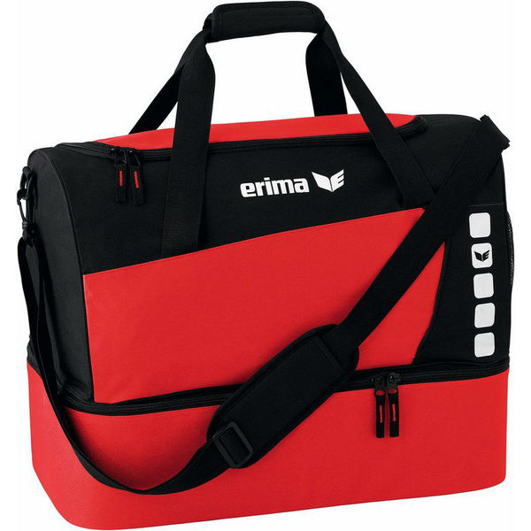 Erima Club 5 (Small) Sac De Sport Avec Compartiment Inférieur - Rouge / Noir