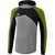 Erima Premium One 2.0 Sweatshirt Met Capuchon Heren - Grey Melange / Zwart / Lime Pop