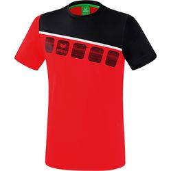 Erima 5-C T-Shirt Heren - Rood / Zwart / Wit