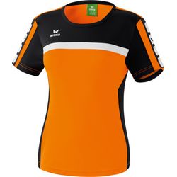 Erima 5-Cubes T-Shirt Dames - Oranje / Zwart / Wit
