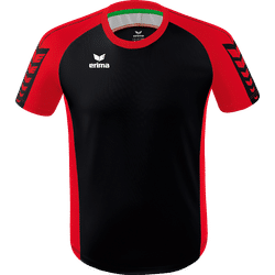 Erima Six Wings Shirt Korte Mouw Heren - Zwart / Rood