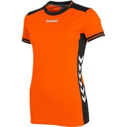 Hummel Lyon Shirt Korte Mouw Dames - Oranje / Zwart
