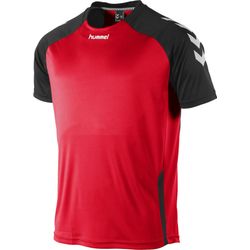 Hummel Aarhus Shirt Korte Mouw Heren - Rood / Zwart
